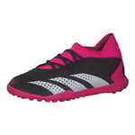 adidas Predator Accuracy.3 Turf Boots Soccer Shoe, Core Black/Cloud White/Shock Pink, 4.5 UK