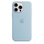Apple iPhone 15 Pro Max Silicone Case with MagSafe - Light Blue, Soft Touch Finish