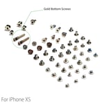 Complete Full All Screw Set Replacement for iPhone XS & Gold Bottom Screws