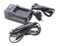 vhbw Chargeur compatible avec Sony Cybershot DSC-HX90, DSC-HX80, DSC-HX350 caméra caméscope action-cam - Station + câble de voiture, témoin de charge