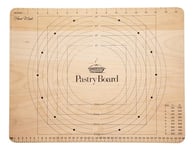 KitchenCraft Home Made Pastry Board with Measurements, Beechwood, Brown, 45 x 35 cm