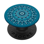 PopSockets Blue Turquoise Mandala Teal Henna PopSockets PopGrip: Swappable Grip for Phones & Tablets