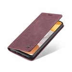 Samsung Galaxy S21 Ultra - CASEME Vintage Flip Fodral - Röd Red Röd