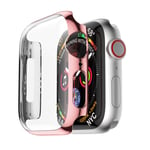 NotoCity Compatible Apple Watch Series 4/Series 5 44mm Screen Protector, 2018 New Overall Protective Case Hard PC Clear Ultra-Thin Cover Compatible Iwatch Series 4/5 (44mm rose pink)