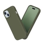 RHINOSHIELD coque compatible avec [iPhone 15] | SolidSuit - coque fine avec technologie d'absorption des chocs et finition premium mate - Vert algue