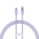Baseus Explorer Series USB-C - Lightning Kabel, 20W, 2m - Lila