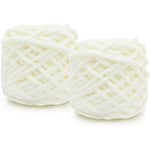 2X100g Chunky Garn för Stickning Ullboll Gjort av Bomull, Ull och Akryl Mjuk och Varm Väva Halsduk och Tofflor DIY Plysch Stickning.