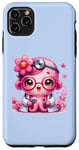Coque pour iPhone 11 Pro Max Fond bleu avec pieuvre mignon Docteur en bleu