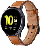 SPGUARD Strap, 20mm Leather Replacement Strap Compatible with Galaxy Watch 3 41mm/Galaxy Watch Active 2 40mm/44mm (Brown)
