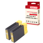 NOPAN-INK - x2 Cartouches compatibles pour CANON 1500 XL 1500XL Jaune pour Canon Maxify MB 2000 Series MB 2050 MB 2100 Series MB 2150 MB 2155 MB 2300