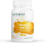 Ambrosial Omega 3 Fish Oil | Pure Fish Oil Omega 3 1000Mg Capsules with 180Mg EP
