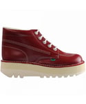 Kickers Hi Stack Platform Mens Red Boots Patent Leather - Size UK 10