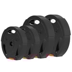 Set med 4 hantelvikter, 2 x 2,5 kg/5kg vikter, viktskivsats, viktskivor för 2,5 cm hantelstång, Ø 25/30 mm hål, svart