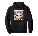 American As Apple Pie USA Flag funny Cartoon pie 4th of July Pullover Hoodie