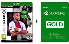 FIFA 21 Champions Edition (Xbox One Physical) and Xbox Live Gold 3 Months (Download Code)