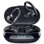 Wireless Earbuds Bluetooth Running Headphones,Bluetooth Earphones with Ear Earphones Sports Headphones IPX65 Waterproof with HiFi Stereo Sound Headphones for Gym and Workout (Black)