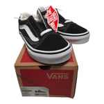 Vans Old Skool Skate Shoes Black/White Junior Kids UK Size 10