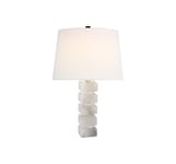 Square Chunky Stacked bordslampa alabaster/linne