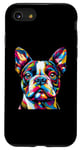 Coque pour iPhone SE (2020) / 7 / 8 Boston Terrier coloré Pop Art amusant Boston Terrier
