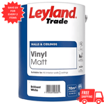 Leyland Trade Vinyl Matt Emulsion Paint in Brilliant White 5L  - 264803