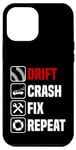 Coque pour iPhone 13 Pro Max Dérive crash réparation répétition drôle tuning voiture