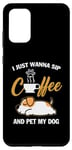 Coque pour Galaxy S20+ Jack Russell Terrier I Just Wanna Sip Coffee Pet My Dog