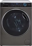 Haier HW100-B14979S Freestanding Washing Machine, 10kg Load, 1400RPM, Graphite