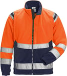 Fristads Høy synlighet vindtett fleecejakke cl 3 4041 FE Hi-Vis Oransje / Marineblå M