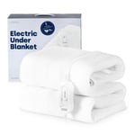 Double Electric Heated Underblanket - Energy Efficient, Machine Washable Fleece Throw, 135x120cm