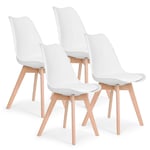 Set med 4 matsalsstolar i vardagsrummet med en dyna i ekologiskt läder ModernHome