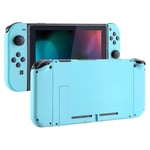 eXtremeRate Soft Touch Grip Back Plate for Nintendo Switch Console, NS Joy con Handheld Controller Housing with Full Set Buttons, DIY Replacement Shell for Nintendo Switch - Heaven Blue