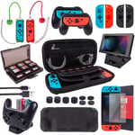 Cybcamo Accessories Kit Bundle Compatible Nintendo Switch, Carrying Case, Screen Protector, Joycon Grips, Switch Controller Charge Dock, Comfort Grip Case, Playstand, Charging Cable & More