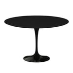 Knoll - Saarinen Round Table - Matbord Ø 120 cm Svart underrede skiva i Svart laminat - Matbord