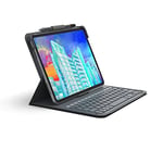 ZAGG Messenger Folio 2 Keyboard for iPad 10.9 (10th Gen) Tablet, Backlight, Pair Multiple Devices, Long Battery, Black, German