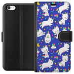 Apple iPhone SE (2016) Plånboksfodral Katt enhörningar