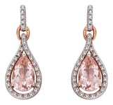 Elements Gold GE2272P 9k Rose Gold Morganite And Diamond Jewellery