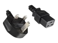 Microconnect - Strömkabel - Typ G (Hane) Vinklad Till Iec 60320 C19 Rak - Ac 250 V - 3 A - 1.8 M - Svart