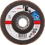 Bosch Accessories 2608607326 X571 Flap Disc for Metal Straight, 125mm Ã˜, 40 Grit, Black/Brown