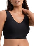 Chantelle Women's Soft Stretch Padded V-Neck Bra Top, Black (2 Pack), M/L (Pack of 2)