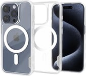 Smartish Gripmunk Coque Fine pour iPhone 15 Pro – Compatible avec MagSafe [légère + protectrice] Coque magnétique Fine avec Doublure en Microfibre – Transparente