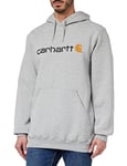 Carhartt Men's Loose Fit Midweight Logo Graphic Sweatshirt, Heather Grey, XL