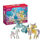 schleich Bayala 72178 Fairy Feya, Mermaid Eyela, with Unicorn and Pony Playset - 5-Piece Perfect Little Magic Colourful Princess Animal Enchanting Glow Power Toys - Gift for Boys, Girls, Kids Ages 5+