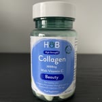 H&B Bovine Collagen 3000mg, 30 Tablets with Vitamin C Beauty Healthy Skin