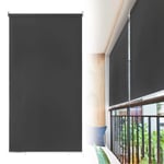 YUENFONG Exteriörgardin - Vertikal rullgardin Sekretessskärm för balkong Solskydd UV-skydd 140 x 240 cm, Antracit