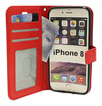 Crazy Horse Wallet iPhone 8 (Röd)