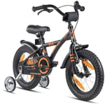 PROMETHEUS BICYCLES ® Barncykel 14 tum Black Matt & Orange