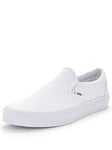 Vans Mens Classic Slip-On Trainers - White, White/White, Size 6, Men