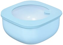 Guzzini Store&More Kitchen Active Design Contenitori Ermetici Bassi pour réfrigérateur/congélateur/micro-ondes (M), 16 x 16 x 7,8 cm, bleu (bleu moyen mat)