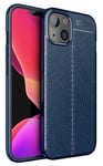 Parallel Imported iPhone 14 Pro Leather Texture Case Navy