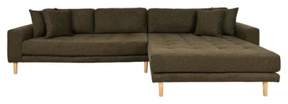 House Nordic Lido Lounge Sofa m. 4 Puter, høyrevendt - Oliven grønn